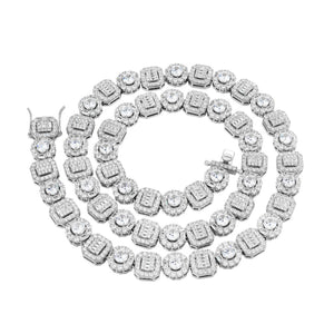 Brocade Necklace Silver